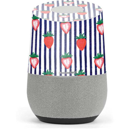 Bouffants and Broken Hearts Strawberries and Stripes Google Home Skin